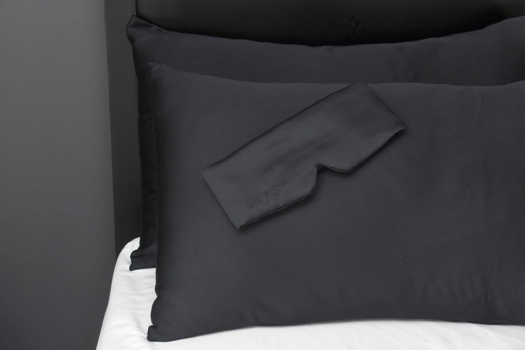 Charcoal Sleep Mask and  Single Pillowcase Combo