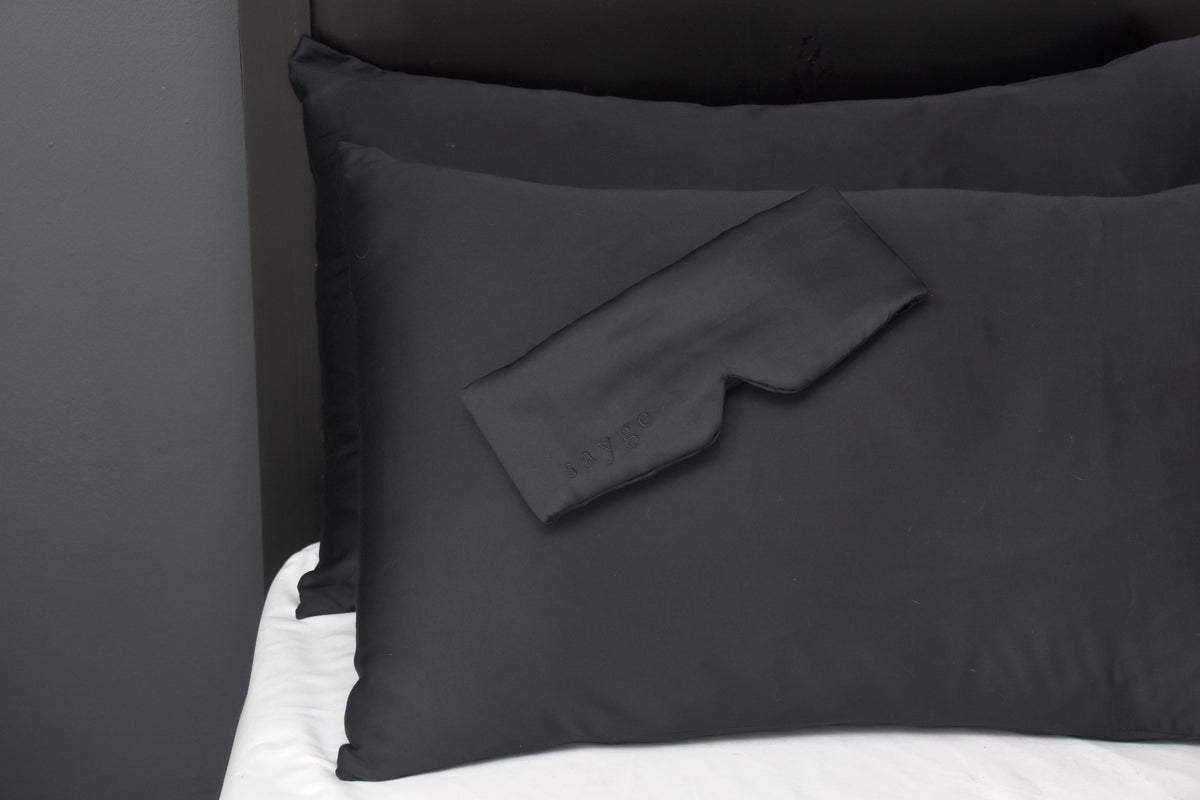 Charcoal Sleep Mask and  Single Pillowcase Combo