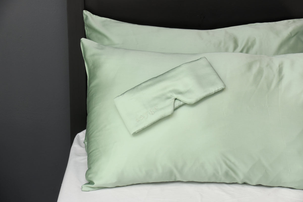 Sage Sleep Mask and Single Pillowcase Combo