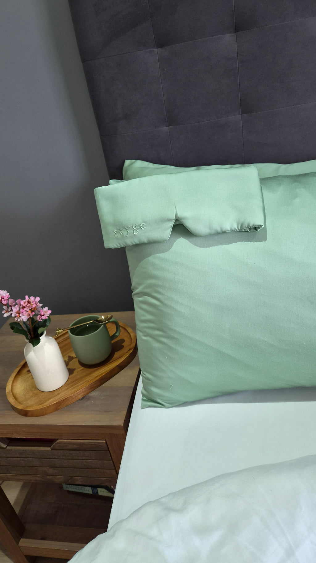 Sage Sleep Mask and Single Pillowcase Combo