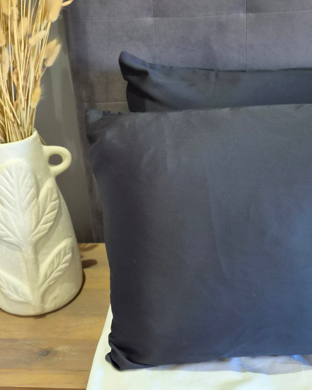Two Charcoal Pillowcases